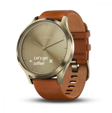 Garmin Vivomove HR Gold with Light Brown Leather Band (010-01850-15/A5)