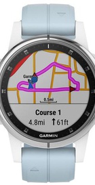Garmin fenix 5S Plus Glass,Wht w/Sea Foam Bnd (010-01987-23)