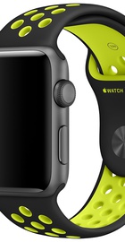Apple Watch Nike Sport Band 38mm/40mm/41mm/42mm Black/Volt (MQ2H2)