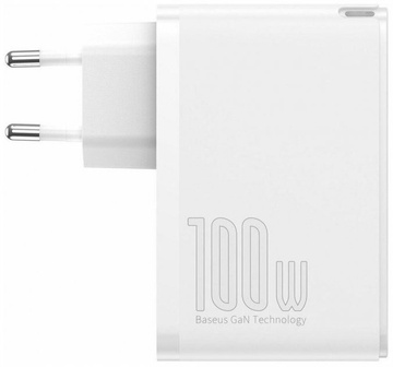 Baseus GaN2 Pro Q.C 2C + Charger Type-C Cable 100W White (CCGAN2P-L02)
