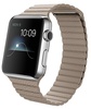 Apple Watch 42mm Stainless Steel Case with Stone Leather Loop (MJ442)