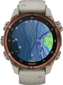 Garmin Descen Mk3i – 43 mm Bronze PVD Titanium with French Gray Silicone Band (010-02753-13/14)