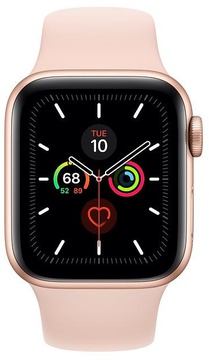 Apple Watch Series 5 GPS + Cellular 40mm Gold Aluminum Case with Pink Sand Sport Band (MWWP2)
