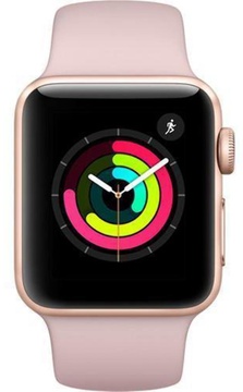 Apple Watch 38mm Series 3 GPS Gold Aluminium Case with Pink Sand Sport Band (MQKW2)