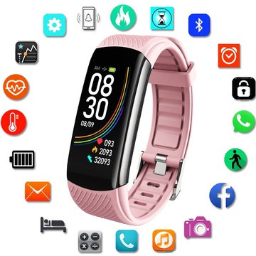 Lemfo C6T с датчиком температуры тела (Розовый)