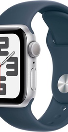 Apple Watch SE 2 GPS 40mm Silver Aluminium Case with Storm Blue Sport Band S/M (MRE13)