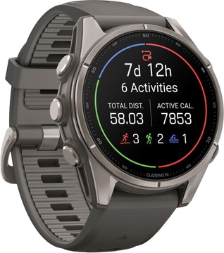 Garmin Fenix 9 43mm Titanium with Pebble Gray Silicone Band (010-04761-10/11)