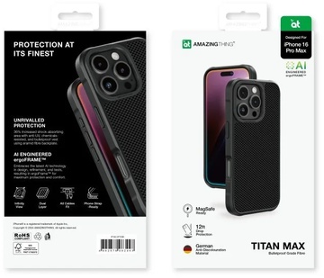 AmazingThing Titan Max (600D) Case for iPhone 16 Pro Max with MagSafe Black