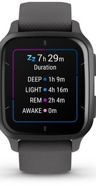 Garmin Venu Sq 2 Slate Aluminum Bezel with Shadow Gray Case and Silicone Band (010-02701-00/10)