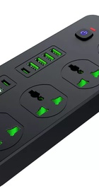 IQ Power T91 (4 розетки + 8 USB + 2 Type-C) 2 метра Black