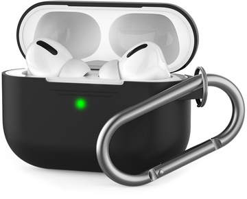 Simple Case Ultra Slim for Airpods Pro Black with Carabiner