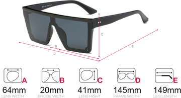 DONNA Fashion Retro Square Sunglasses (model D89A08)