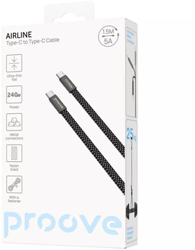Кабель Proove AirLine Type-C to Type-C 240W (1.5m) Black