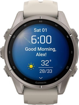 Garmin Fenix 9 43mm Titanium with Fog Gray Silicone Band (010-04761-00/01)