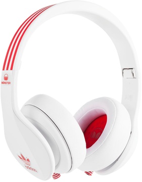 Monster Adidas Originals Limited Over-Ear White and Red over White
