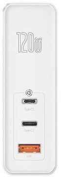 Baseus GaN Mini 2xUSB Type-C/USB Port + Type-C 120W White (CCGAN-J02)
