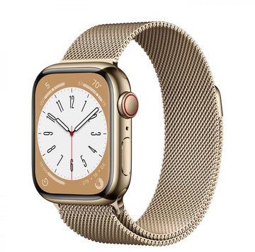 Apple Watch Series 8 GPS + Cellular 41mm Gold Stainless Steel Case with Milanese Loop Gold (MNJE3/MNJF3)