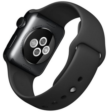 Apple Watch 38mm Space Black Stainless Steel Case with Black sport Band (MLCK2)