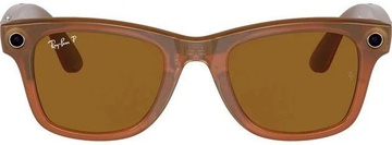 Ray-Ban Meta Wayfarer Large - Shiny Caramel/Polarized Brown (RW4008 670683 53-22)