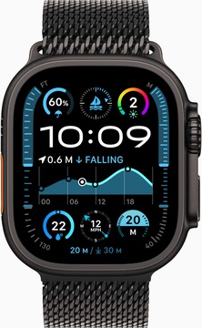 Apple Watch Ultra 2 GPS + Cellular 49mm Black Titanium Case With Black Titanium Milanese Loop - M (MX5U3)