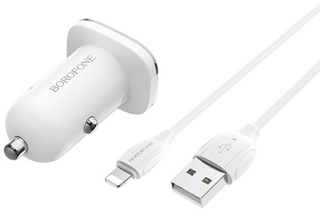 Borofone BZ12 Lasting Power 2USB 2.4A + Lightning White (BZ12BCLW)