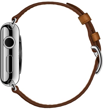 Apple Watch Hermes Leather Double Buckle Cuff 38mm/40mm/41mm/42mm Fauve Barenia (MPXD2)