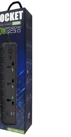 IQ Power T25-QC (3 розетки + 2 USB + 2 Type-C) 2m Black