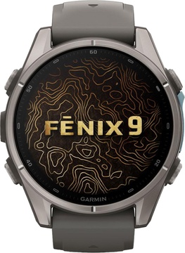 Garmin Fenix 9 43mm Titanium with Pebble Gray Silicone Band (010-04761-10/11)