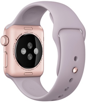 Apple Watch Sport 38mm Rose Gold Aluminum Case Lavender sport Band (MLCH2) CPO