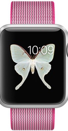 Apple Watch Sport 38mm Silver Aluminum Case with Pink Woven Nylon (MMF32)