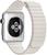 Apple Watch 42mm Stainless Steel Case with White Leather Loop Medium (MMFV2)