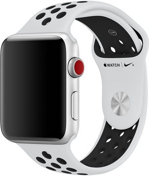 Apple Watch Nike+ 42mm/44mm/45mm/46mm/49mm Pure Platinum/Black Nike Sport Band (MQWQ2)