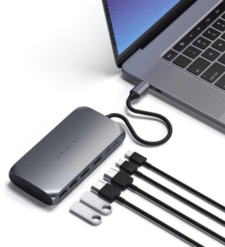 Satechi Aluminum USB-C Multimedia Adapter M1 Space Gray (ST-UCM1HM)