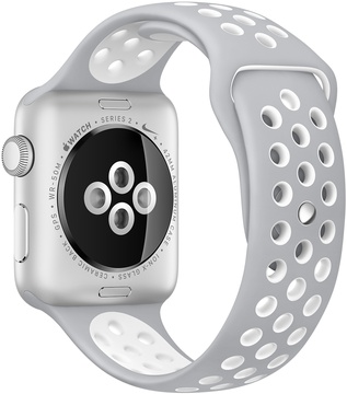 Apple Watch Nike+ 42mm Series 2 Silver Aluminum Case with Flat Silver/White Nike Sport Band (MNNT2)