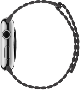 Apple Watch 42mm Stainless Steel Case with Storm Gray Leather Loop Medium (MMFX2)