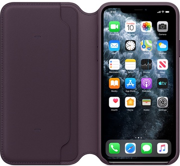 Apple iPhone 11 Pro Max Leather Folio - Aubergine (MX092)
