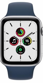 Apple Watch SE 44mm Silver Aluminum Case with Abyss Blue Sport Band (MKQ43)