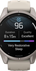 Garmin Fenix 9 43mm Titanium with Fog Gray Silicone Band (010-04761-00/01)