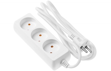 2E 3 розетки, 1.8м, білий (2E-U03M1.8)