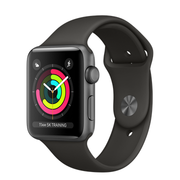 Apple Watch 42mm Series 3 GPS Space Gray Aluminum Case with Gray Sport Band (MR362)