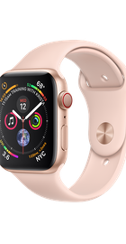 Apple Watch Series 4 GPS + Cellular 44mm Gold Aluminum Case with Pink Sand Sport Band (MTV02, MTVW2)
