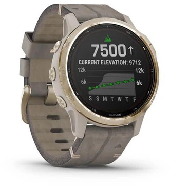 Garmin Fenix 6S Pro Solar Edition Light gold with shale grey suede band (010-02409-26)