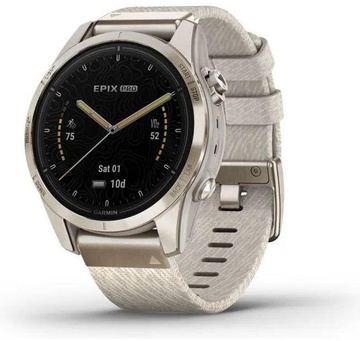 Garmin Epix Pro Gen 2 Sapphire 42mm Soft Gold w. Cream H. Nylon Band (010-02802-20)
