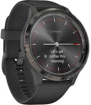 Garmin Vivomove 3 Slate Stainless Steel Bezel w. Black and Silicone B. (010-02239-01)