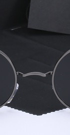 R. Bcollection Stimpank Round Sunglasses Woman (Black Frame, Grey Lenses)