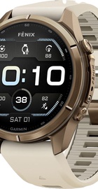 Garmin Fenix 9 Pro 43mm Autumn Gold Titanium with Cream/French Gray Silicone Band (010-04335-25/26)