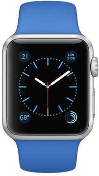 Apple Watch Sport 38mm Silver Aluminum Case with Royal Blue Sport Band (MMF22)