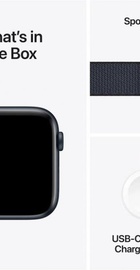 Apple Watch SE 2 GPS 44mm Midnight Aluminium Case w. Ink Sport Loop (MXEP3)