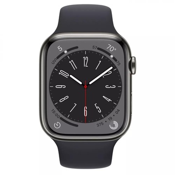 Apple Watch Series 8 GPS + Cellular 45mm Graphite Stainless Steel Case With Midnight Sport Band (MNKU3)