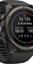 Garmin Fenix 9 51mm Carbon Gray DLC Titanium with Black Silicone Band (010-04763-10/11)